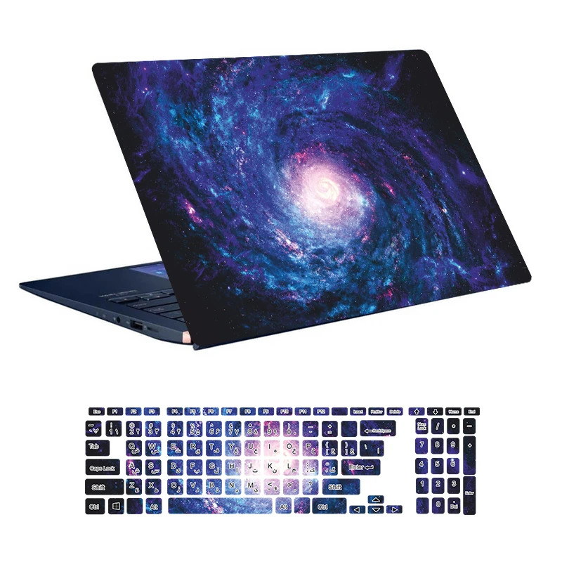 استیکر لپ تاپ توییجین و موییجین طرح Space کد 63 مناسب برای لپ تاپ 15.6 اینچ به همراه برچسب حروف فارسی کیبورد 