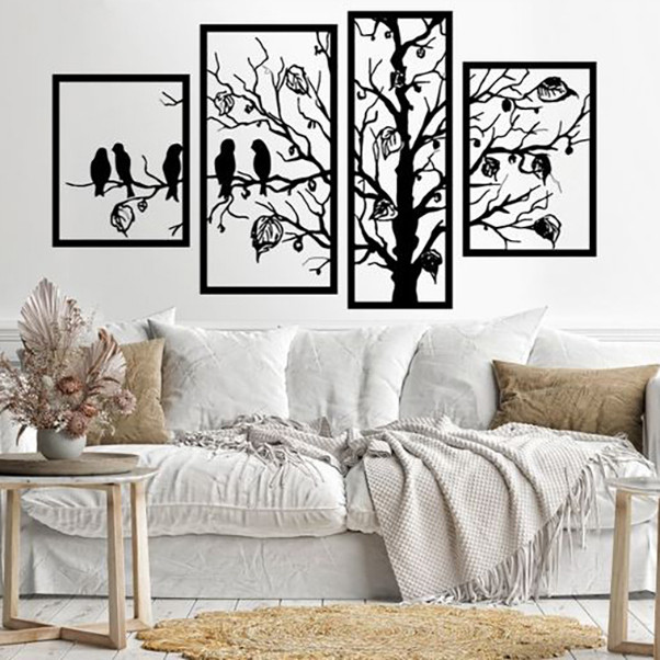 دیوارکوب مدل چوبی کد T26-2 مجموعه چهار عددی