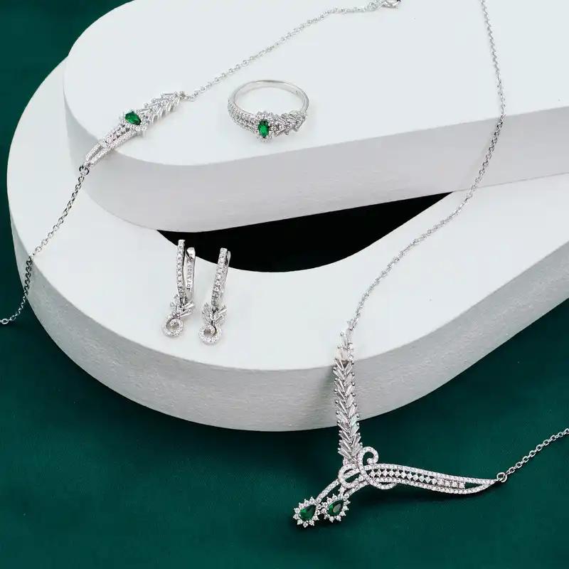 سرویس نقره زنانه جی تی ای مدل زنجیری