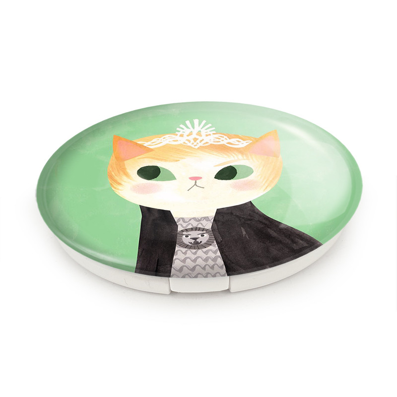 آینه جیبی خندالو طرح گربه مدل تاشو کد 5219