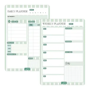 تخته وایت برد لاژید طرح پلنر روزانه و هفتگی مدل آهنربایی سایز 20X30 سانتیمتر مجموعه 2 عددی