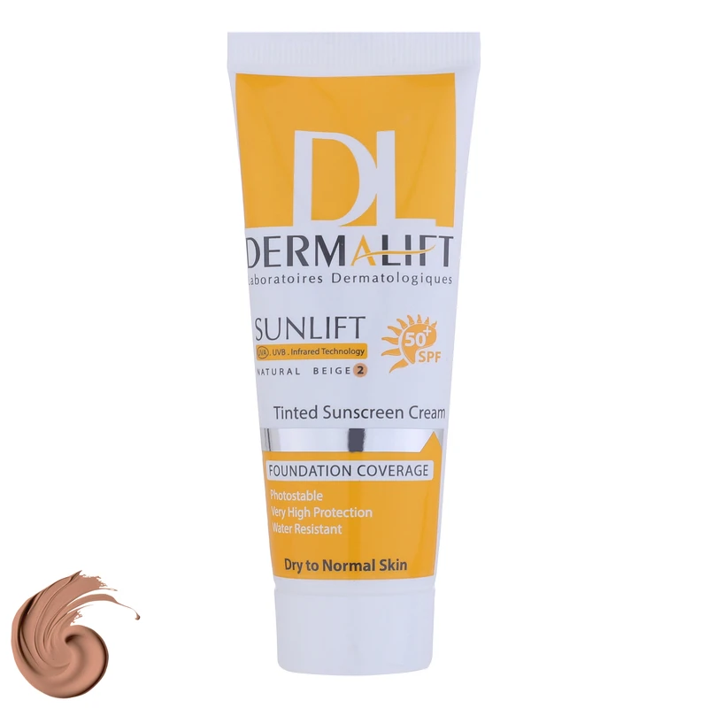 کرم ضدآفتاب درمالیفت مدل SPF50 پوست خشک 2، حجم 40 میلی‌لیتر