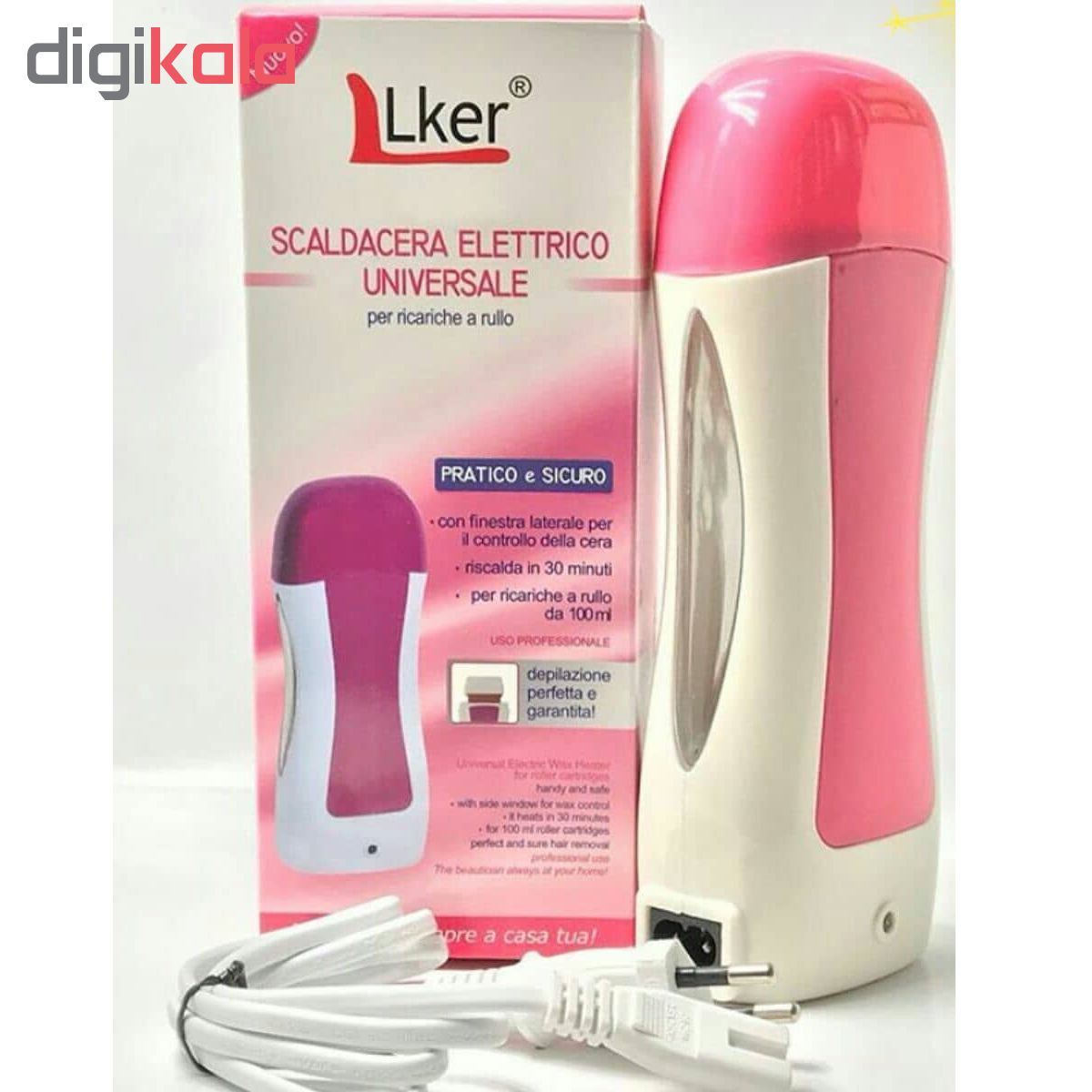 گرم کننده موم لیکر مدل 001 به همراه موم کوآف مدل Honey وزن 100 گرم