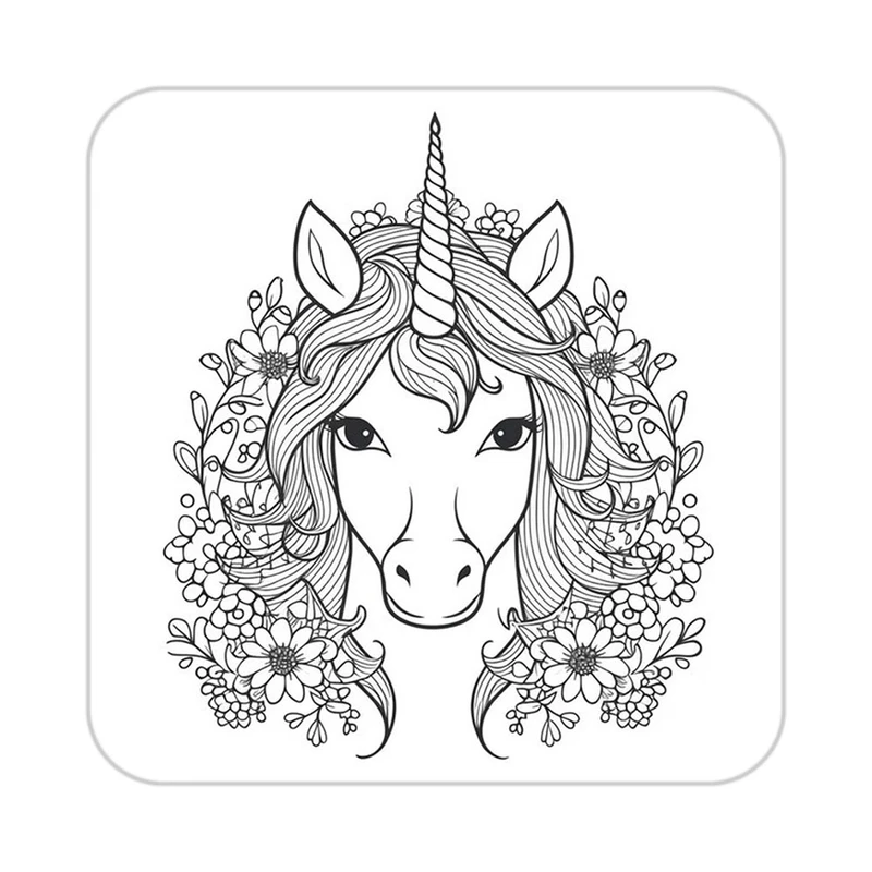 زیر لیوانی کاکتی طرح اسب تک شاخ و یونیکورن مدل mp30370