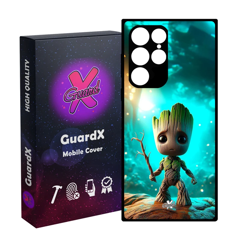 کاور گارد ایکس طرح گروت مدل Glass10698 مناسب برای گوشی موبایل سامسونگ Galaxy S23 Ultra
