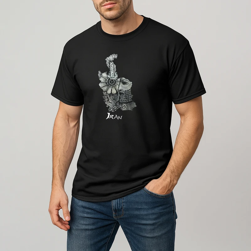 تی شرت آستین کوتاه مردانه مدل ایران باستان کد m002