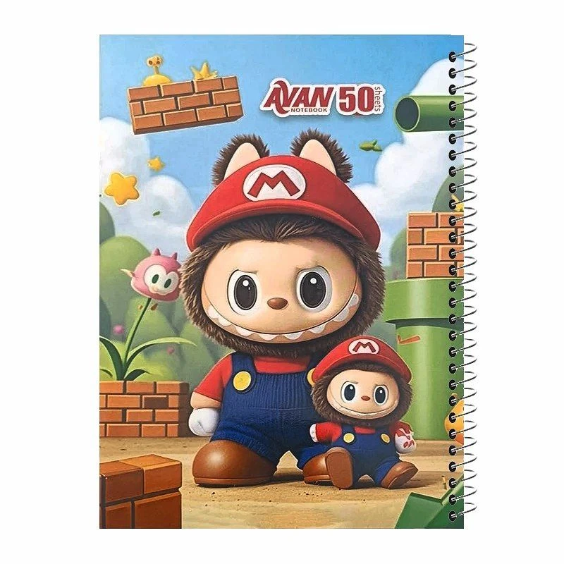 دفتر مشق 50 برگ اوان مدل لبوبو ماریو