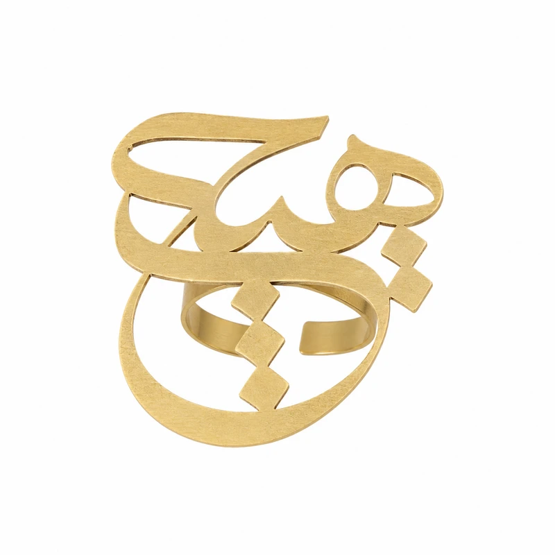 انگشتر زنانه مدل برنجی طرح هیچ کد ۰۰۲