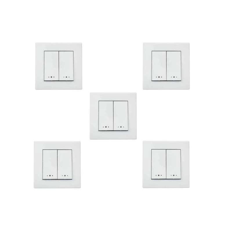 کلید دو پل توکار پارت الکتریک مدل تابش بسته 5 عددی