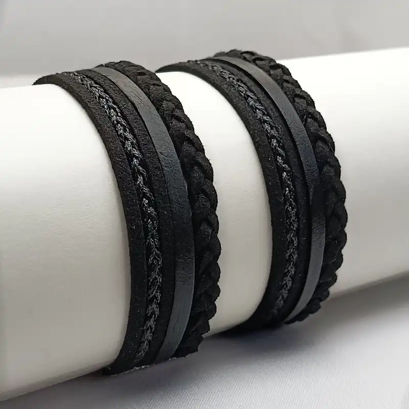 دستبند مدل چرمی مجموعه 2 عددی