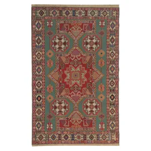 گلیم دستباف دو متری طرح سوزنی کد 619