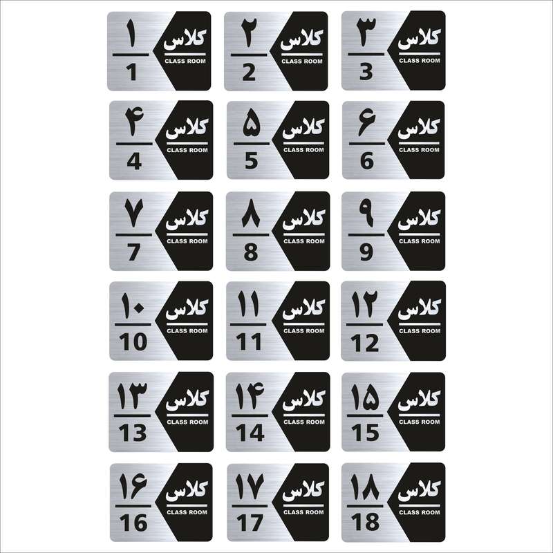 تابلو راهنما طرح کلاس مدل GNS1418 مجموعه 18 عددی