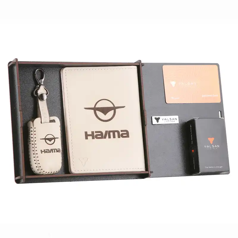 ست هدیه چرم یلسان مدل HAIMA کد SET-300-20-GS