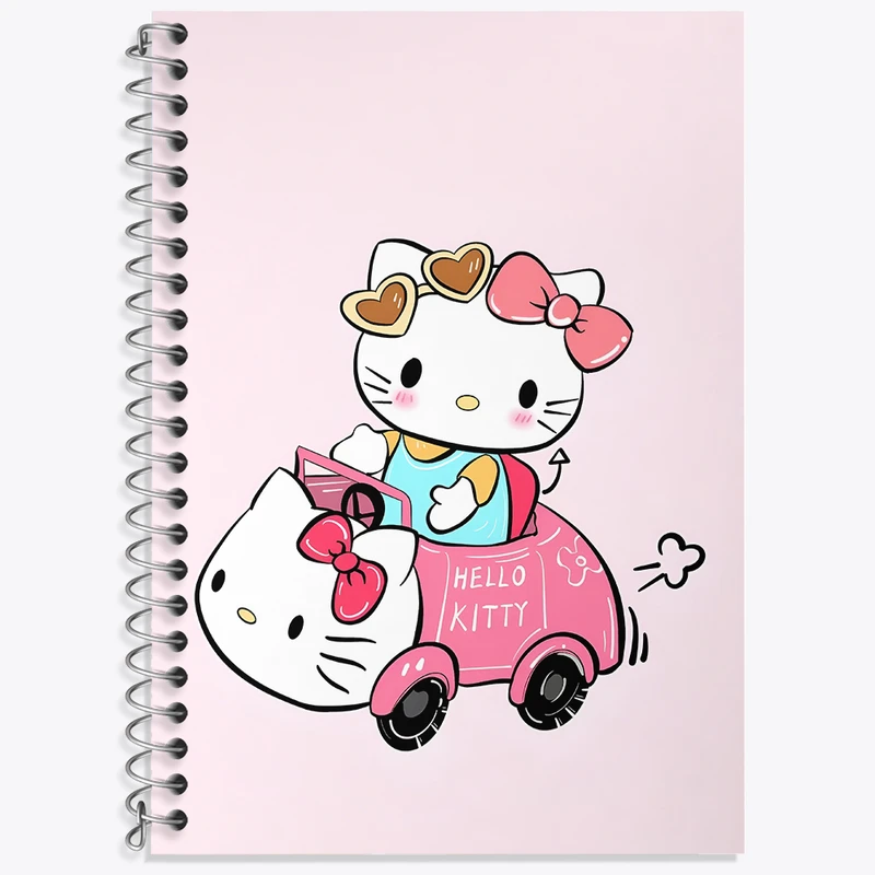 دفتر زبان 50 برگ خندالو مدل دو خط طرح هلو کیتی (Hello Kitty) کد N3999