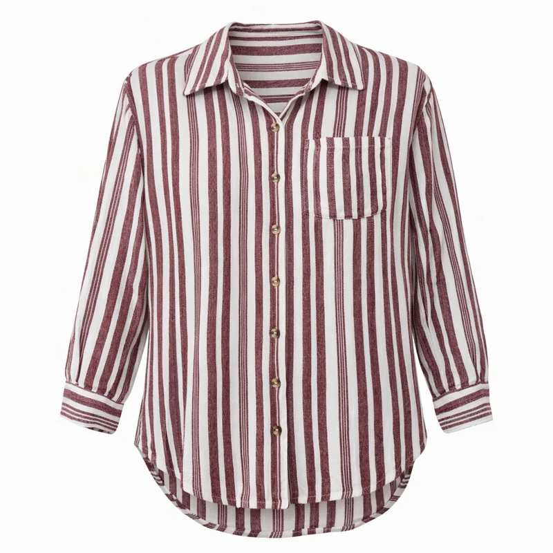 شومیز آستین بلند یقه برگردان زنانه مدل 3873