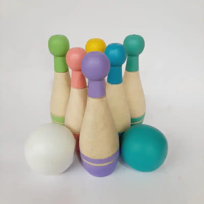 اسباب بازی چوبی مدل بولینگ کد WBO01 مجموعه 6 عددی