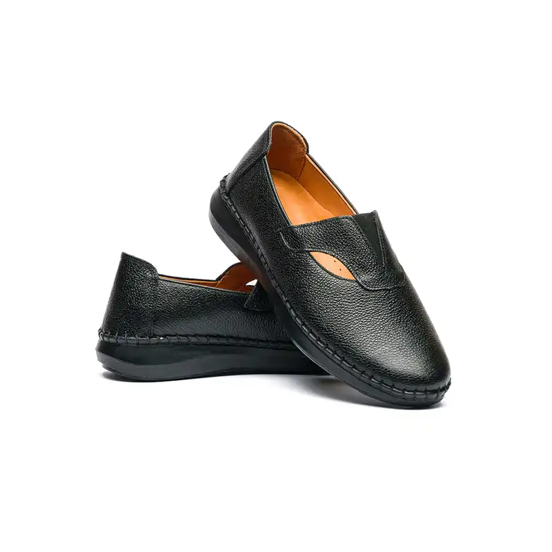 کفش روزمره زنانه مدل ترکان تمام چرم رنگ مشکی