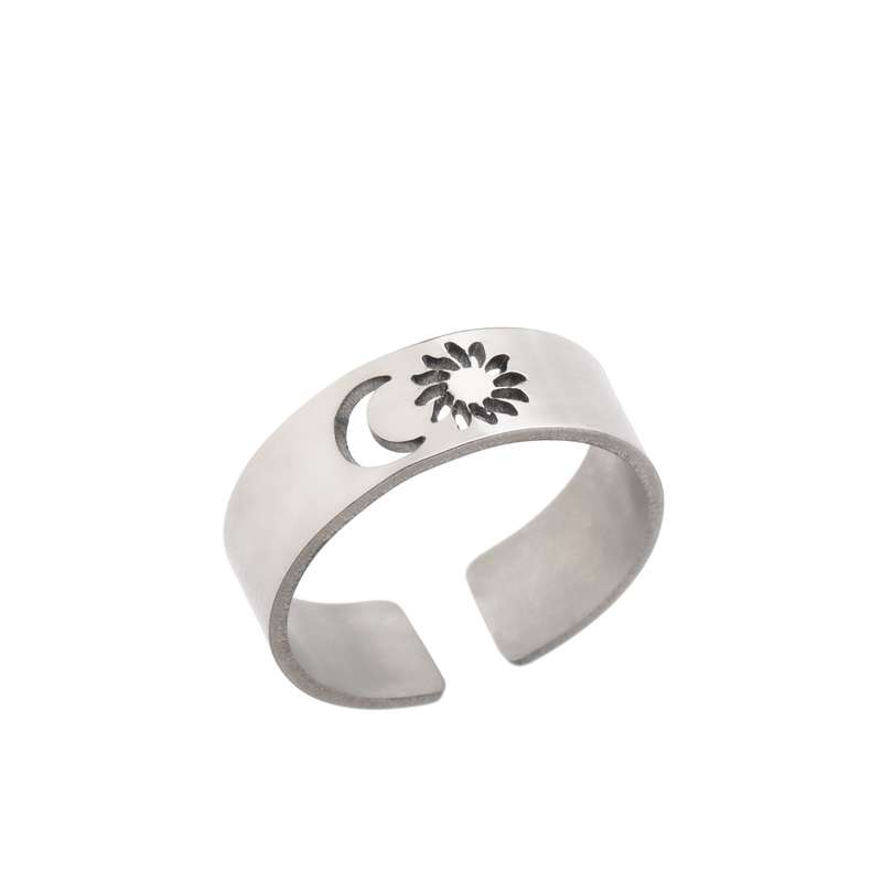 انگشتر گيلواره زراوشان مدل استیل ماه و خورشید کد Q11 انگشتر گيلواره زراوشان مدل استیل ماه و خورشید کد Q11