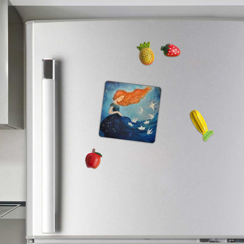 مگنت طرح بانوی دریا و قایق کاغذی کد wmg716