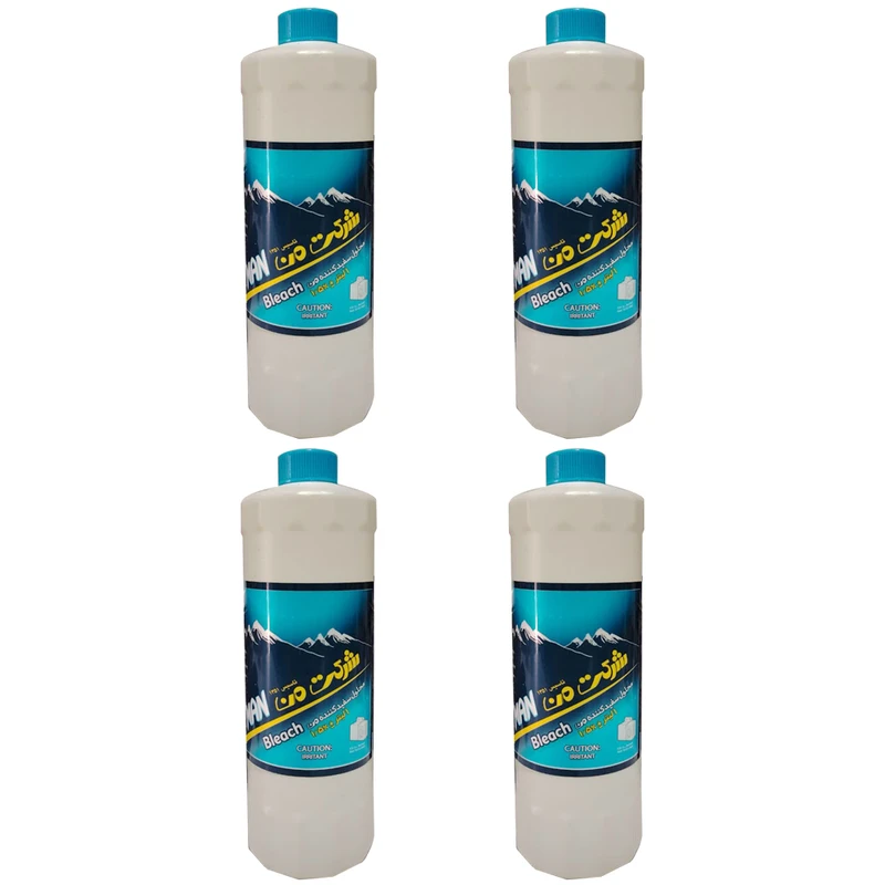 مایع سفید کننده من مدل Bleach حجم 1 لیتر بسته 4 عددی