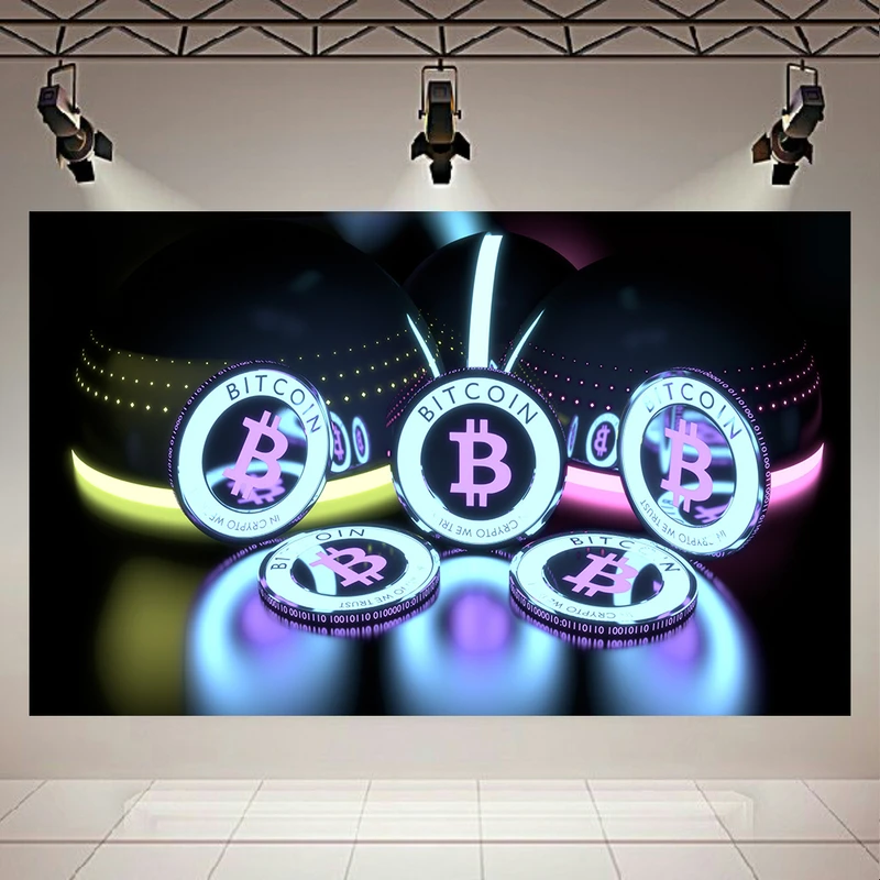 تابلو بوم طرح بیت کوین مدل Lighting BTC کد AR1010