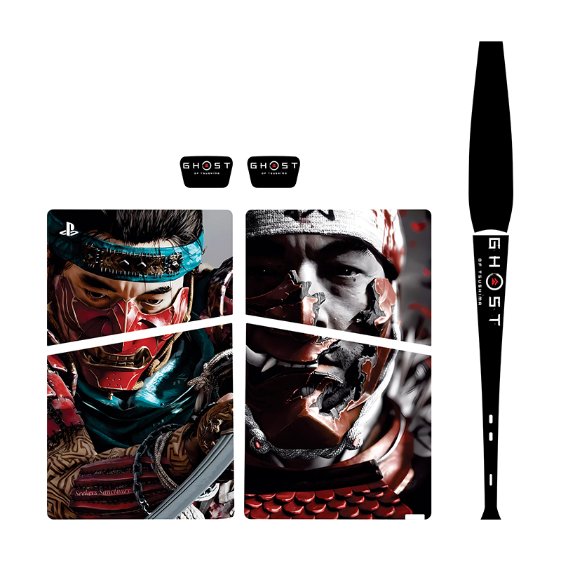 برچسب کنسول بازی پلی استیشن5 اسلیم دیجیتال توییجین وموییجین مدل Ghost of Tsushima 11 مجموعه6 عددی