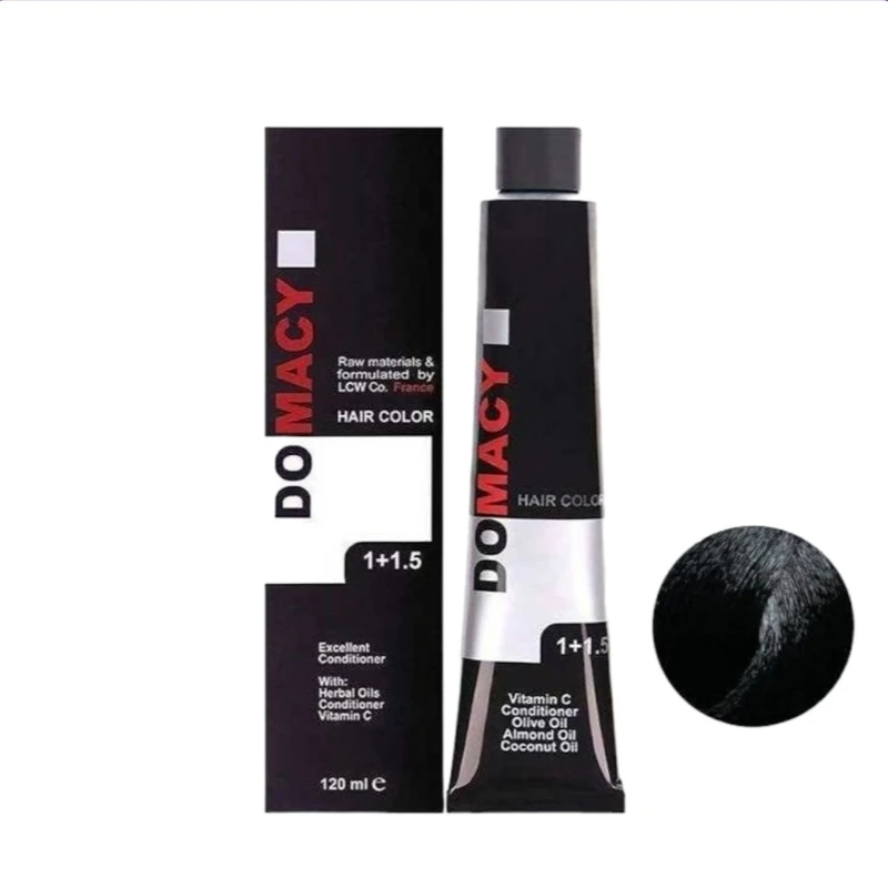 رنگ مو دوماسی شماره 1/1 حجم 120 میلی لیتر رنگ مشکی پر کلاغی 