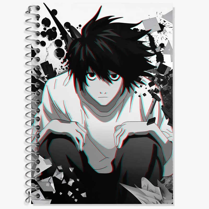 دفتر زبان 50 برگ خندالو مدل سه خط طرح ال لاولیت انیمه دفترچه مرگ Death Note کد 11309