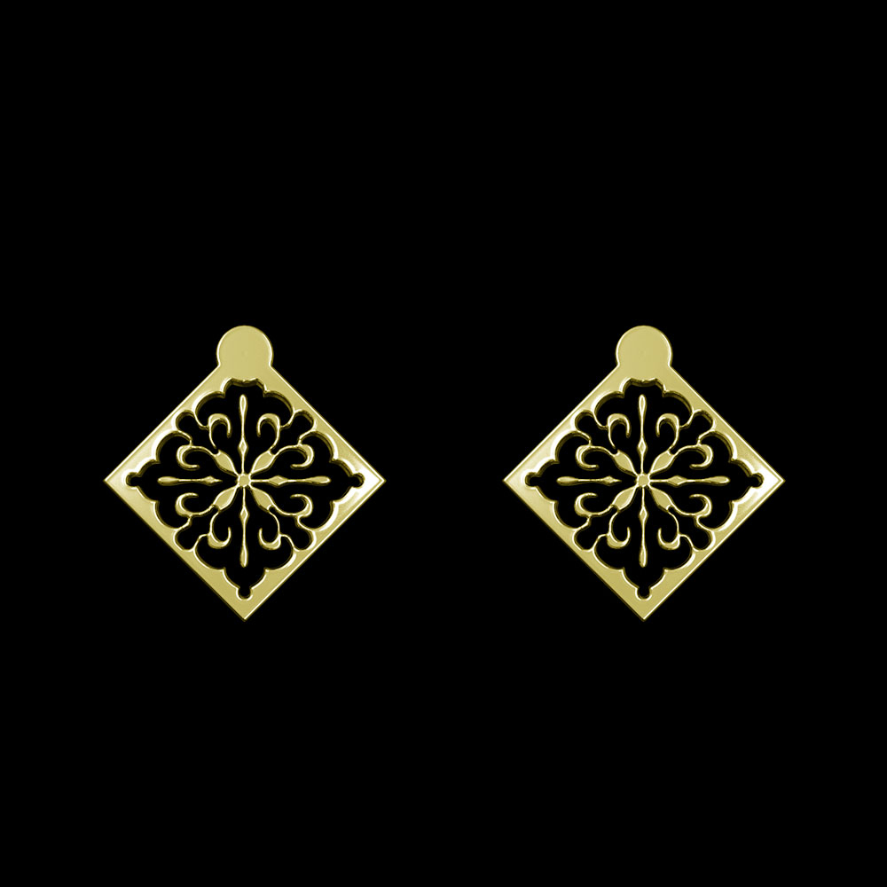 گوشواره طلا 18 عیار زنانه مدوپد مدل اسلیمی کد GA1-10385