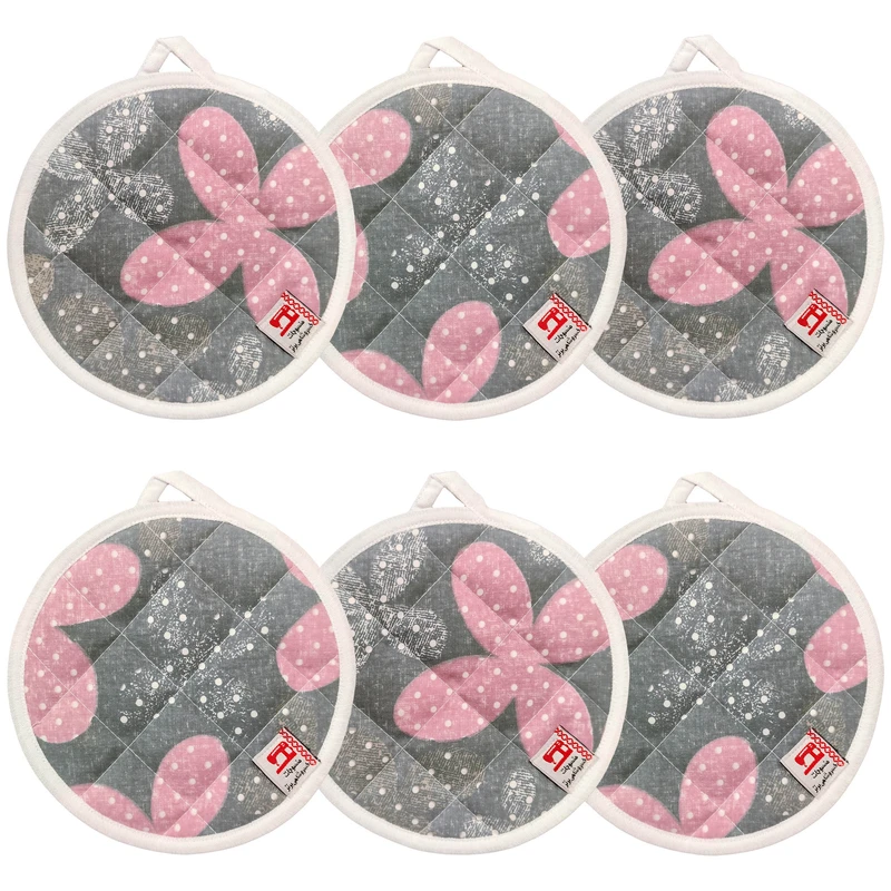 دستگیره منسوجات خسروشاهی برتر مدل  گرد طرح پریناز بسته 6 عددی کد DGM223