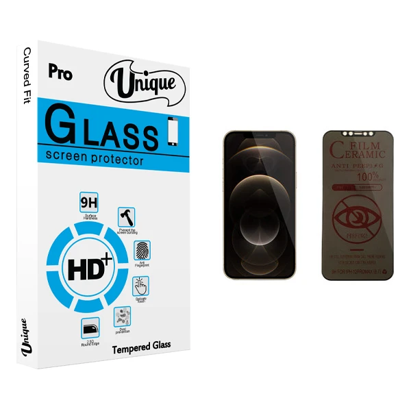 محافظ صفحه نمایش حریم شخصی يونيک مدل +Clear مناسب برای گوشی موبایل اپل iPhone 12 Pro Max