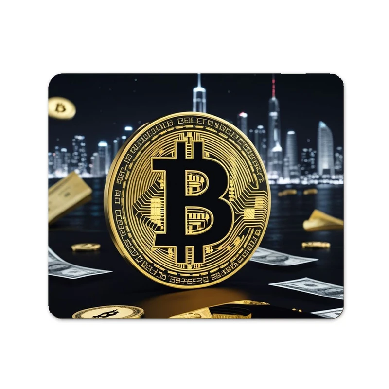 ماوس پد پاد آفرین طرح ارز دیجیتال کریپتو بیت کوین کد 112 سایز 19*24 سانتی متر