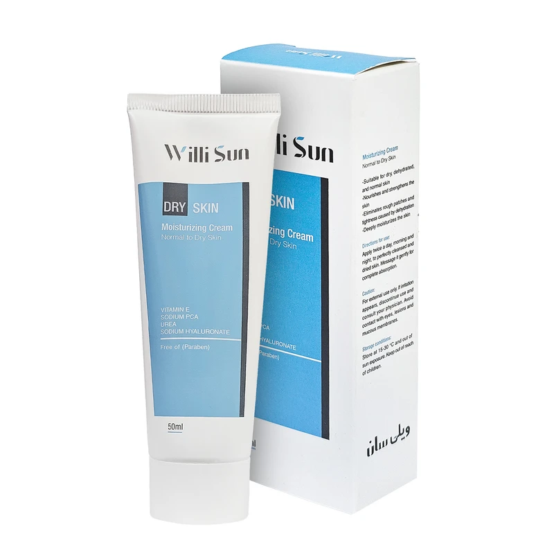 کرم مرطوب کننده و آبرسان دست و صورت ویلی سان مدل روغن کرچک و ویتامین E مناسب پوست های خشک و معمولی حجم 50 میلی لیتر