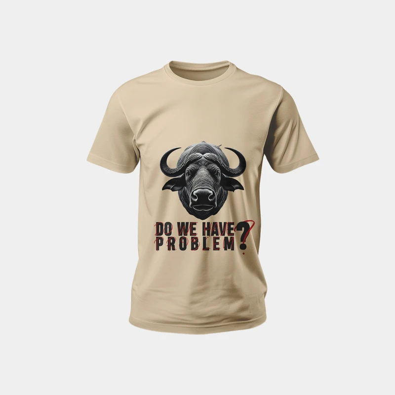 تی شرت آستین کوتاه مردانه مدل فیت طرح بوفالو کد 2