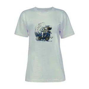 تی شرت آستین کوتاه زنانه مدل SPACE  کد L118 رنگ طوسی