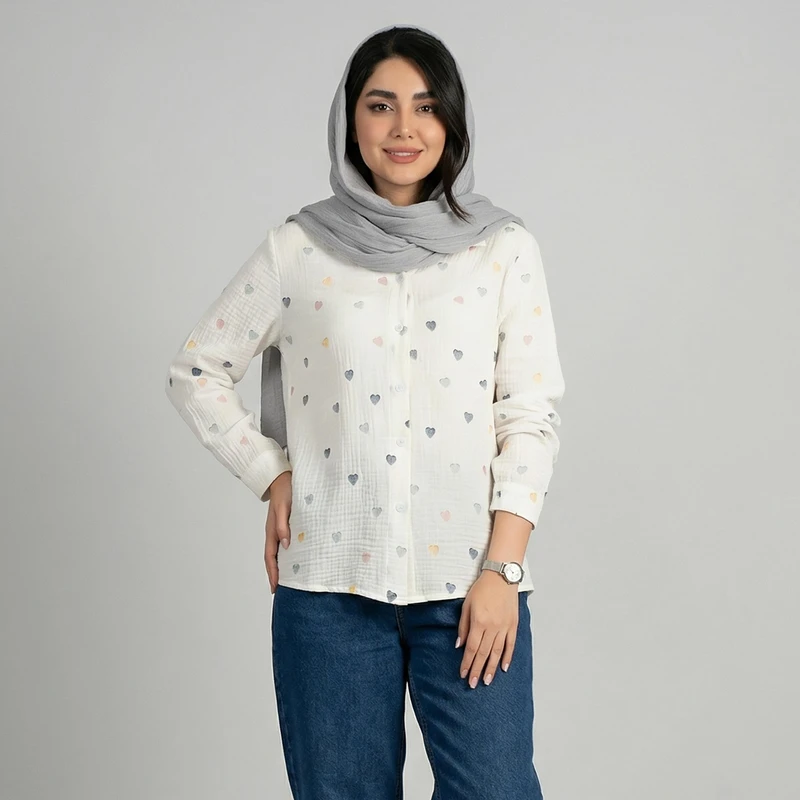 شومیز آستین بلند یقه برگردان زنانه السانا مدل پارسانا کد 243330