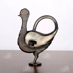 قفل دست ساز فولادی‏ ساده‏  ‏‏خاکستری‏ طرح ‏پرنده‏ مدل 1119400003