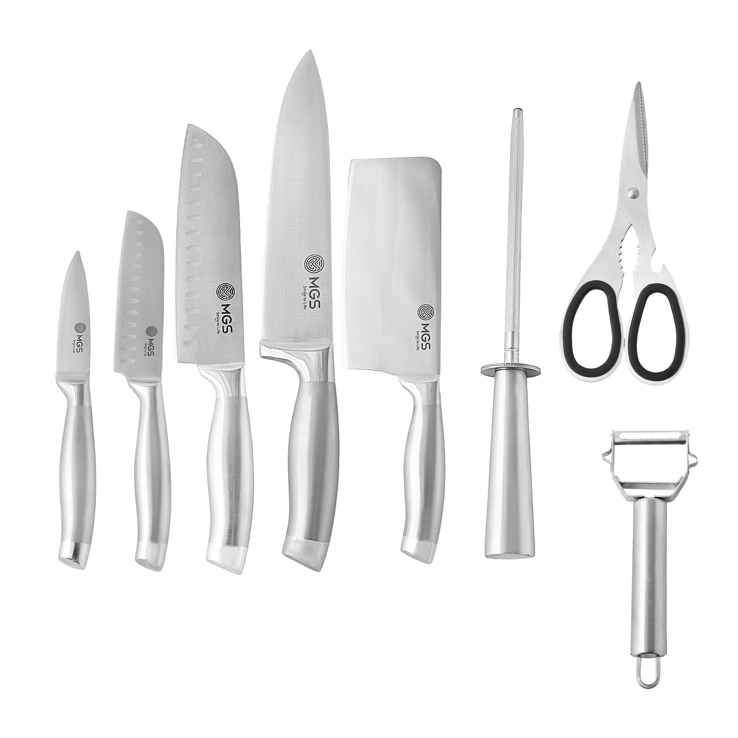 سرویس چاقو آشپزخانه 9 پارچه ام جی اس مدل KS-8013s