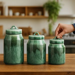 بانکه سرامیکی بومی مدل ماربل مجموعه 3 عددی