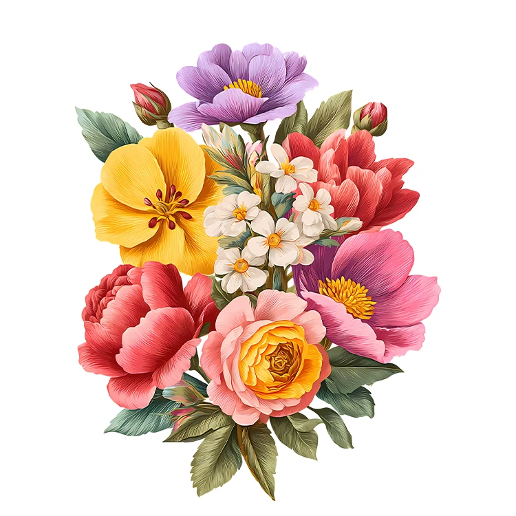 استیکر پارچه و لباس پاد آفرین مدل کارتونی طرح گل کد S5682