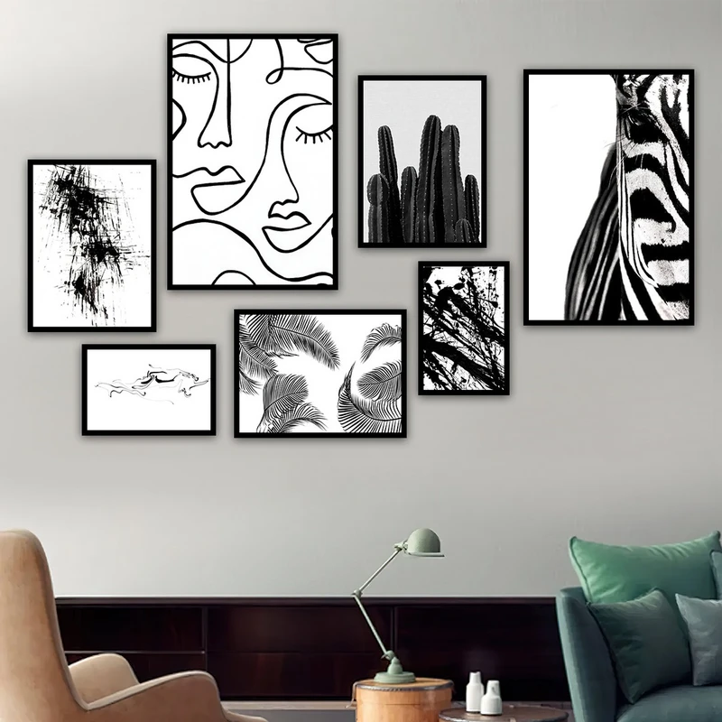 تابلو بکلیت طرح نقاشی مدرن مدل شاین اکلیلی B-742 مجموعه 7 عددی