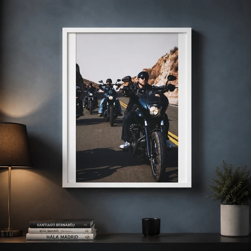تابلو طرح جکی بوی مدل سریال پسران آنارکی | Sons Of Anarchy کد SM116 فریم سفید