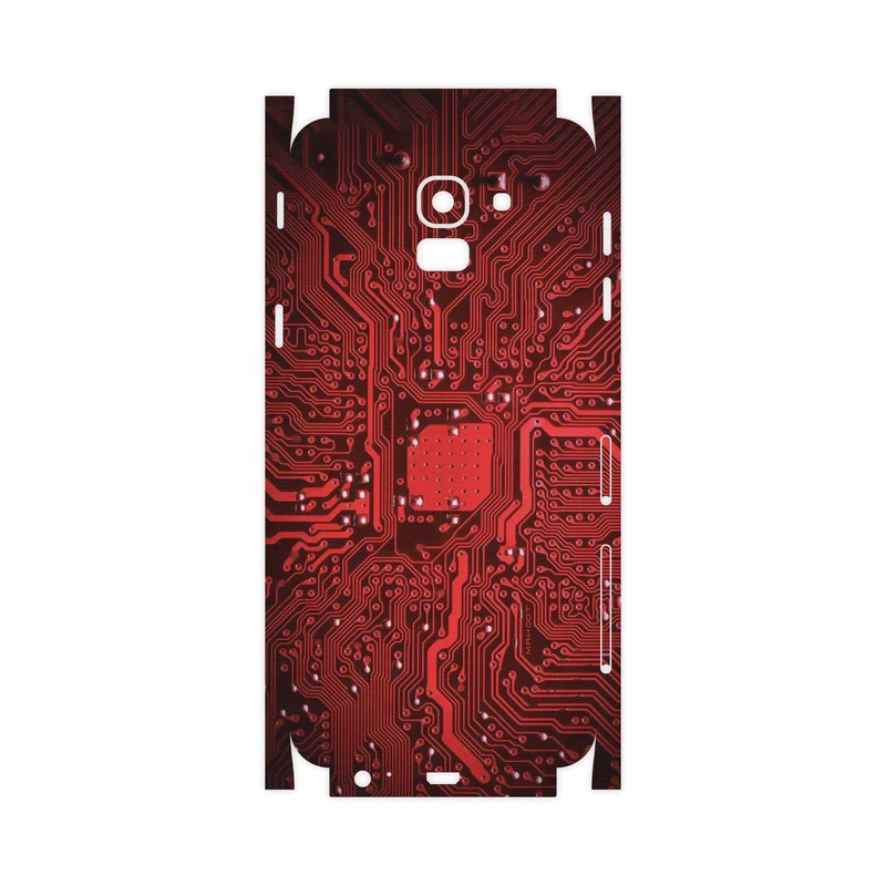 برچسب پوششی ماهوت مدل Red Printed Circuit Board-FullSkin مناسب برای گوشی موبایل سامسونگ Galaxy J6