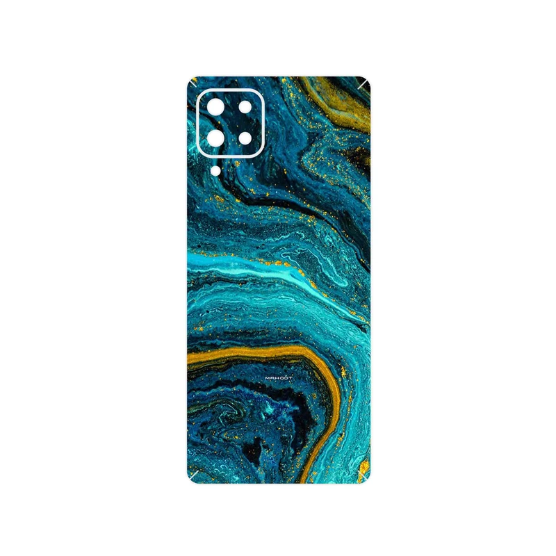 برچسب پوششی ماهوت مدل Turquoise marblewith golden streaks مناسب برای گوشی موبایل سامسونگ Galaxy M62