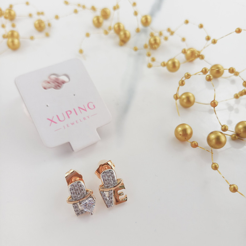 گوشواره زنانه ژوپینگ مدل قلب کد J339