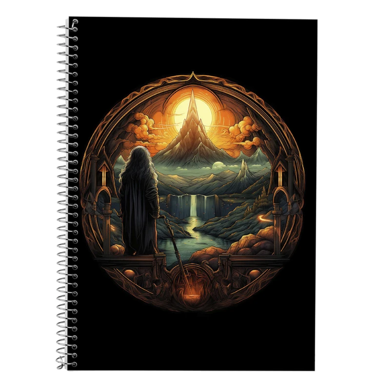 دفتر زبان 50 برگ مدوپد مدل دوخط طرح  ارباب حلقه ها The Lord of the Rings کد DF3069