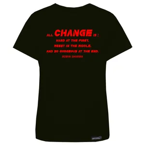 تی شرت آستین کوتاه زنانه 27 مدل Robin Sharma All Change کد MH1522