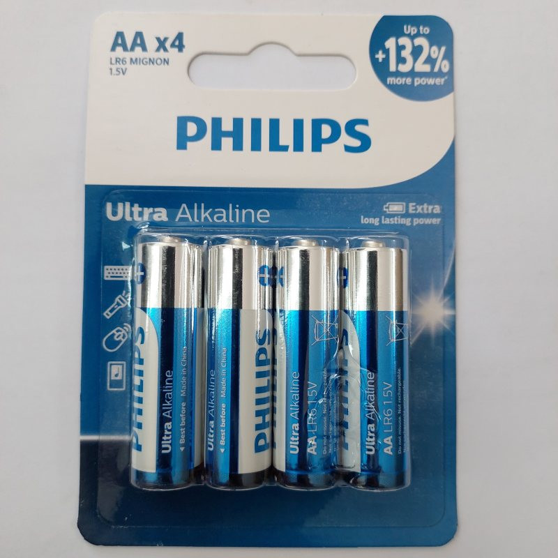 باتری قلمی فیلیپس مدل اولترا آلکالاین UltraAlkaline بسته چهار عددی