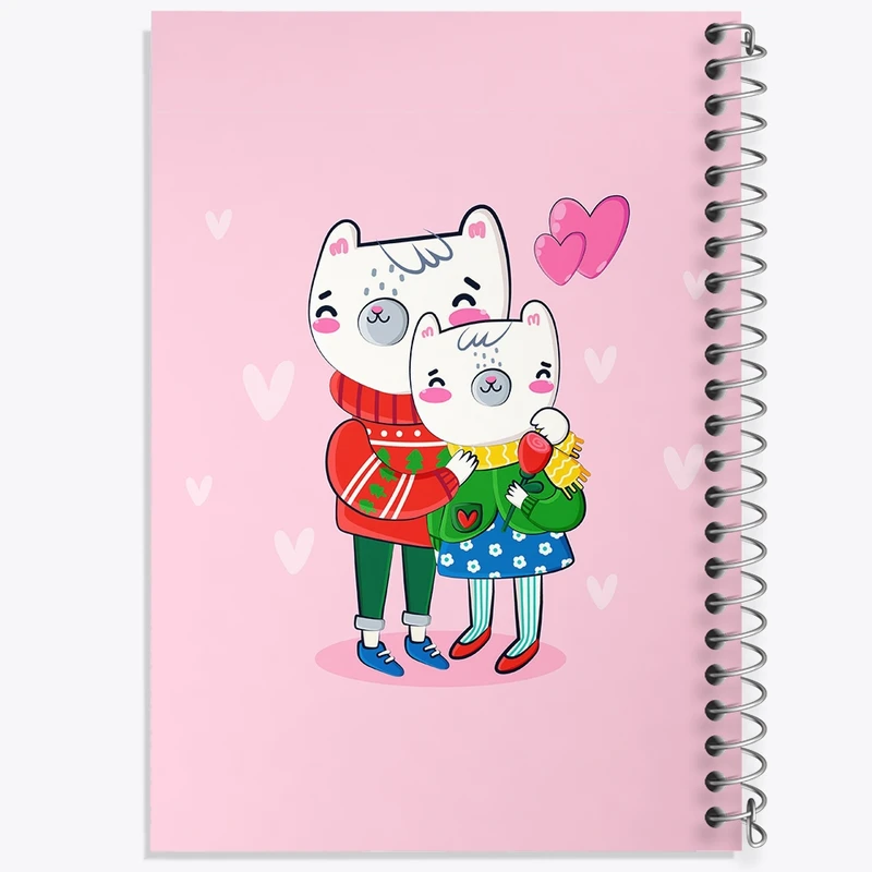 دفتر مشق 100 برگ خندالو طرح گربه عاشق کد F2486