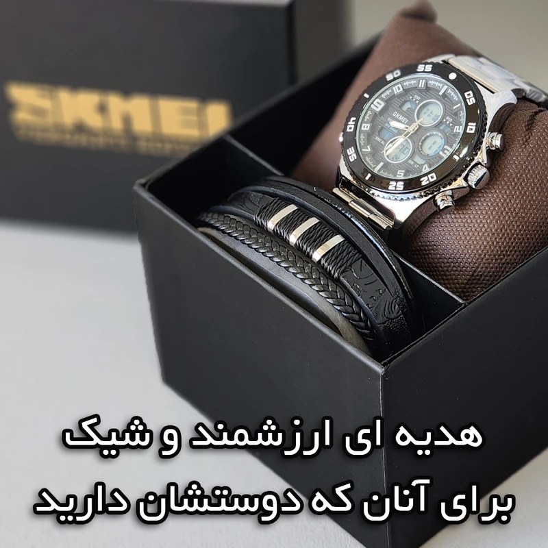 عکس شماره 2 : ساعت مچی عقربه-ای مردانه کوارتز اسکمی مدل 2205si به همراه دستبند